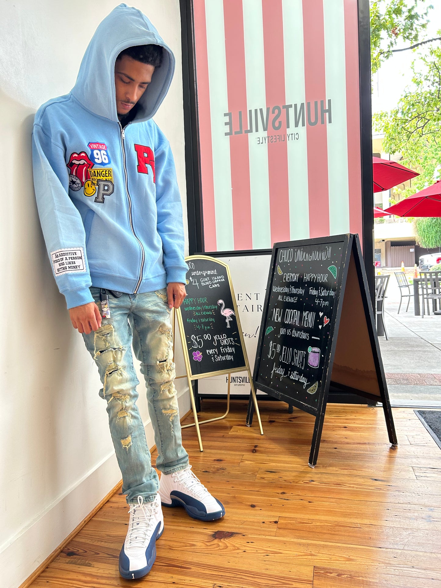 “PW” (PunkoutWrld) Addictive to Money Patch Hoodies